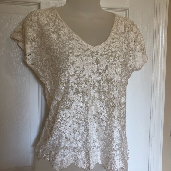 Boho Sheer Floral Lace Top - Picture 2 of 5